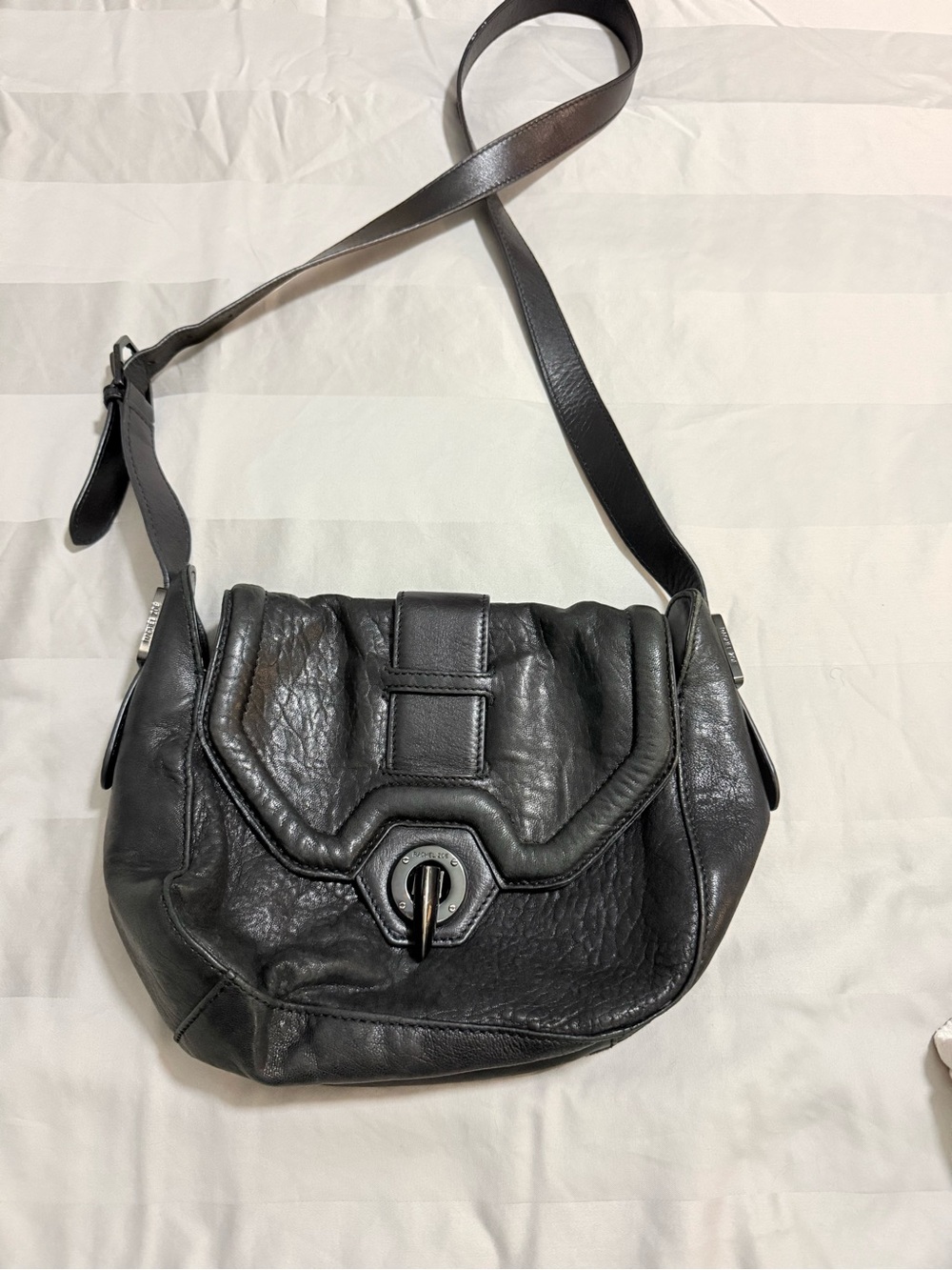 Rachel Zoe Black Pebbled Leather Crossbody Bag